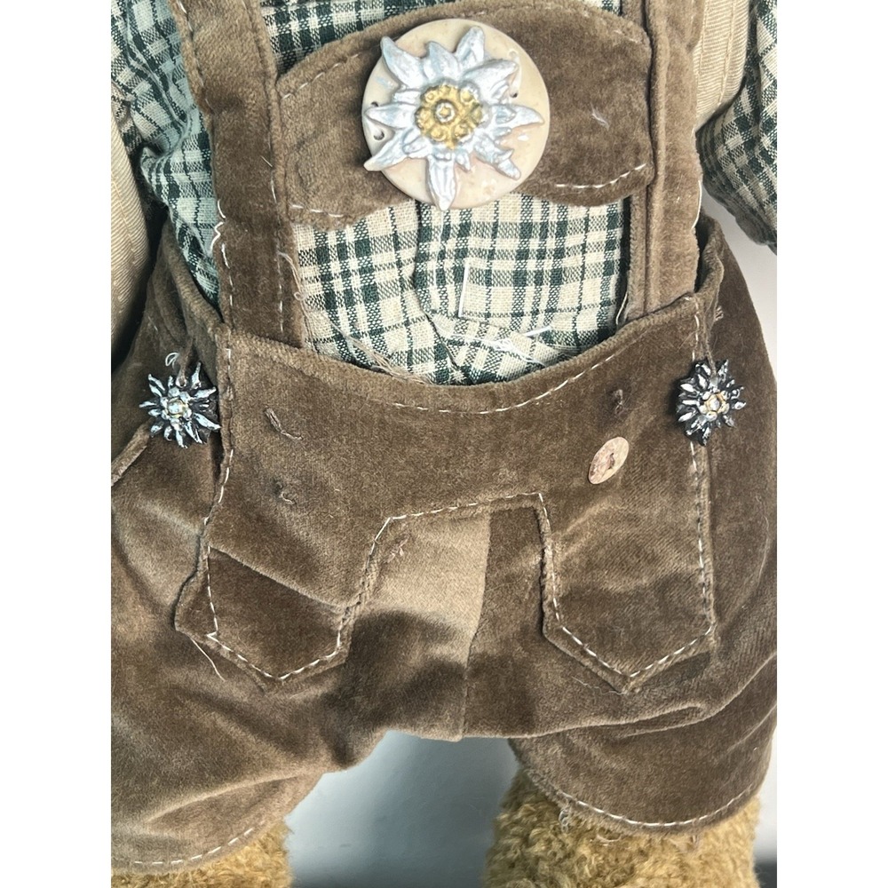 Imeco KG Bavarian Teddy Bear Lederhosen Edelweiss Alpine Souvenir 12 Inch Italy - Picture 4 of 15